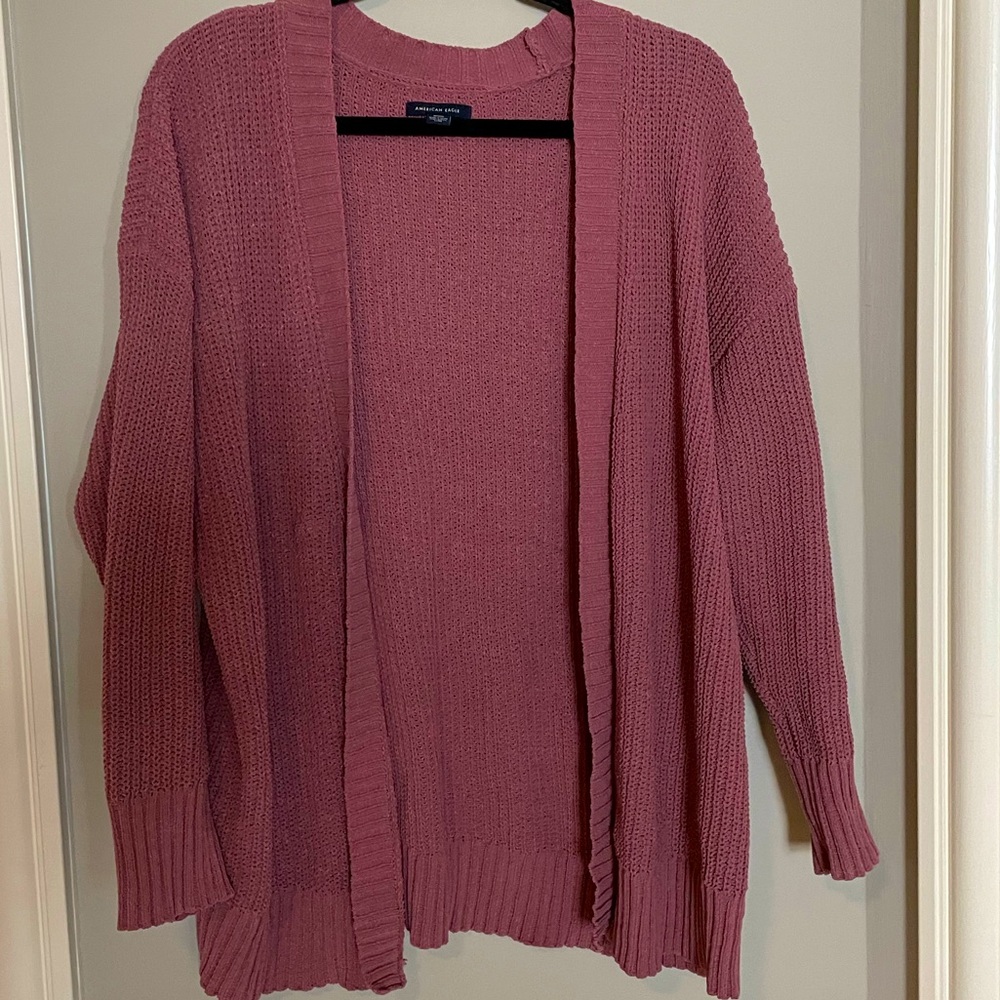 American Eagle pinkish purple cardigan
